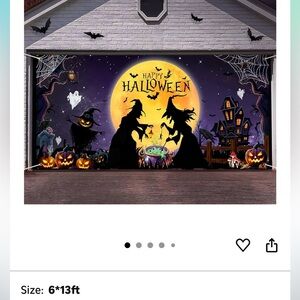 Large Halloween Witches Garage Door Decorations, 6 x 13 Ft